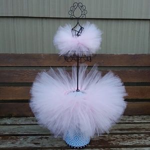 PINK TUTU SKIRT AND MATCHING DOLL TUTU HANDMADE